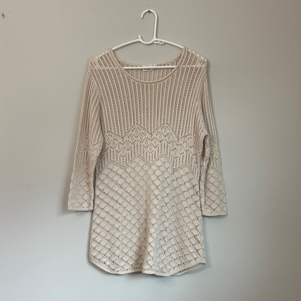 Cato's Beige Knit Top/ Cover Up